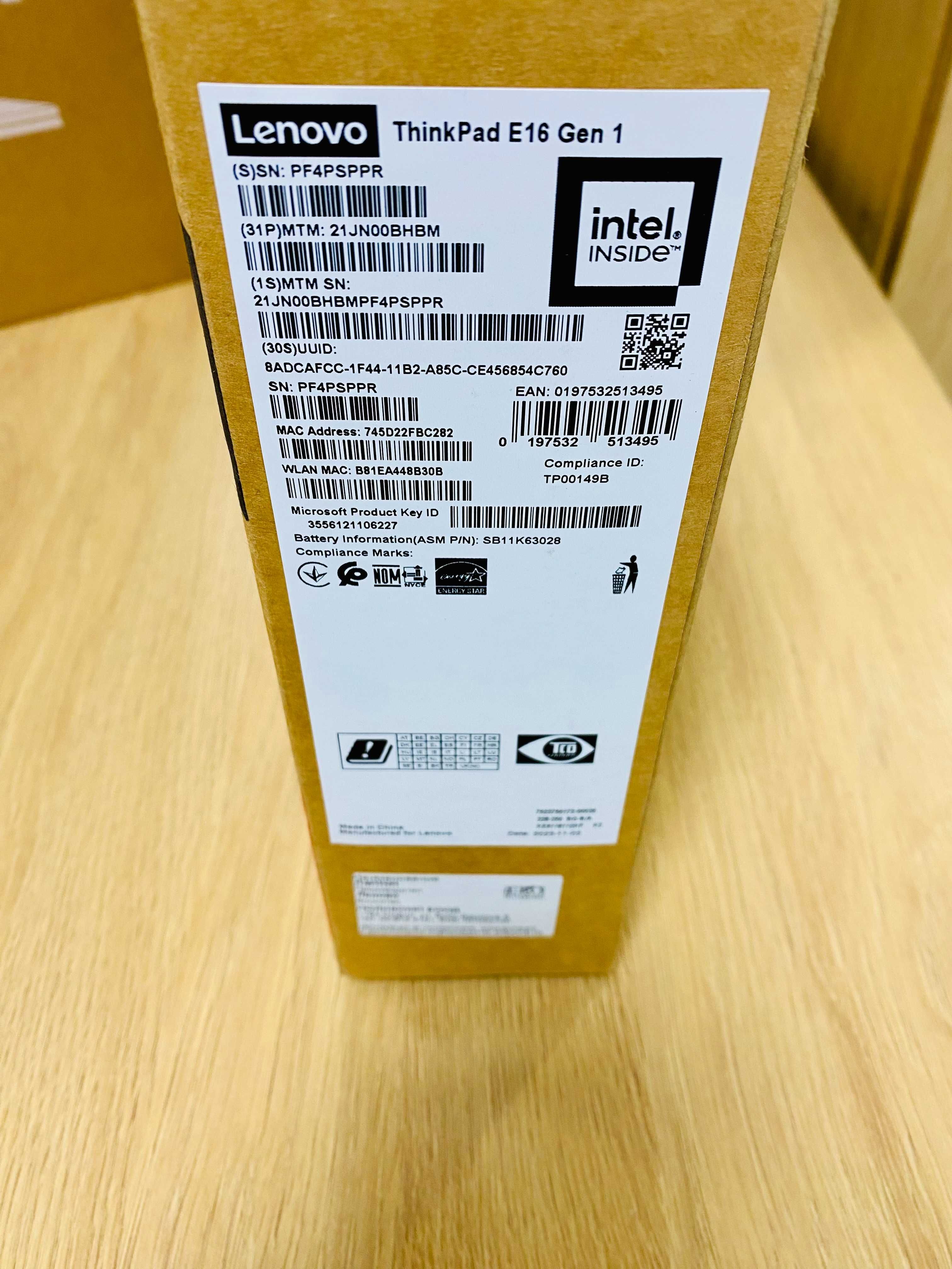 НОВ! Lenovo ThinkPad E16 Gen1 Intel® Core™ i5-1335U 16" 16GB 512GB SSD