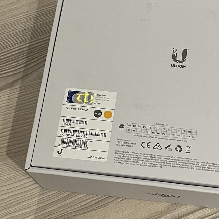 Ubiquiti UniFi U6-LR (Long Range) + Injector PoE Bonus