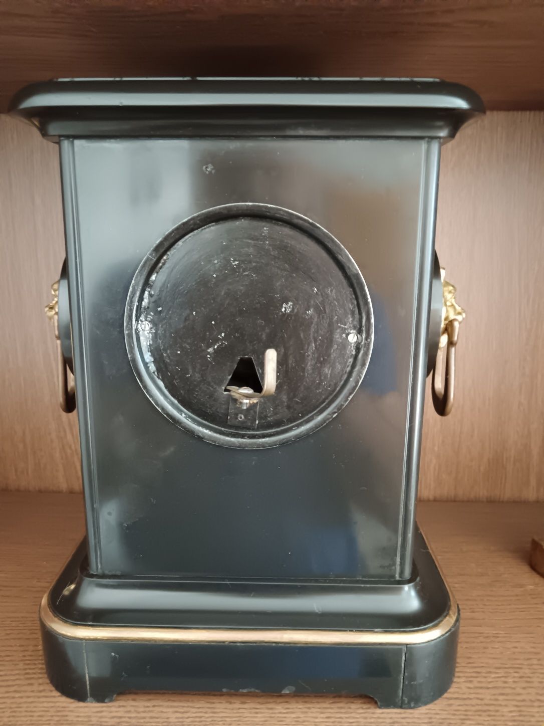 Ceas Mantel Napoleon III Calcit negru, Marmură, perioada 1900,Franța