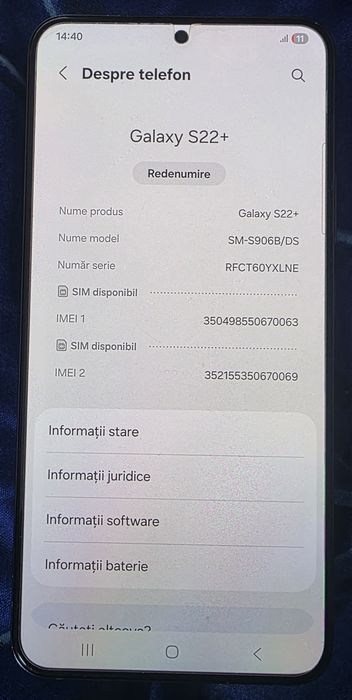 Vând SAMSUNG Galaxy S22 plus Phantom Black