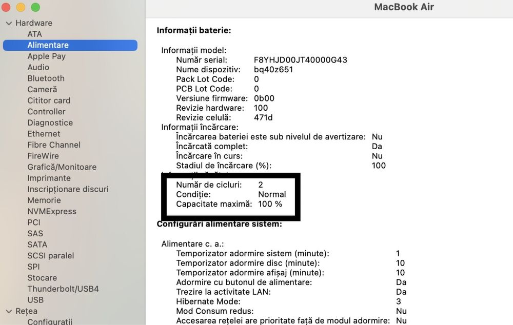 MacBook Air 13-inch/ M4 / 16 Gb RAM / 256 GB / Midnight / Desigilat