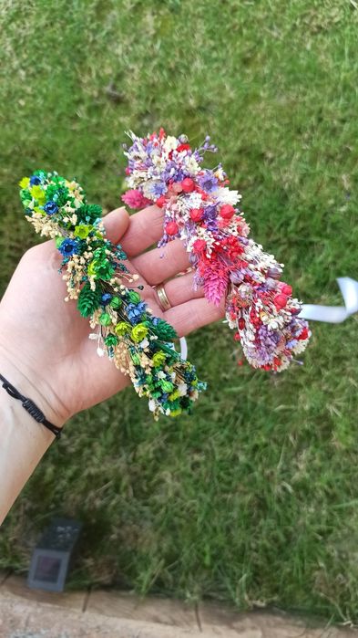 Coronițe din flori naturale uscate