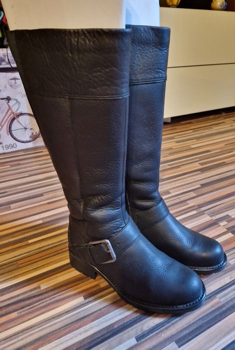 Cizme dama Clarks, mărime 36, piele naturala, negru