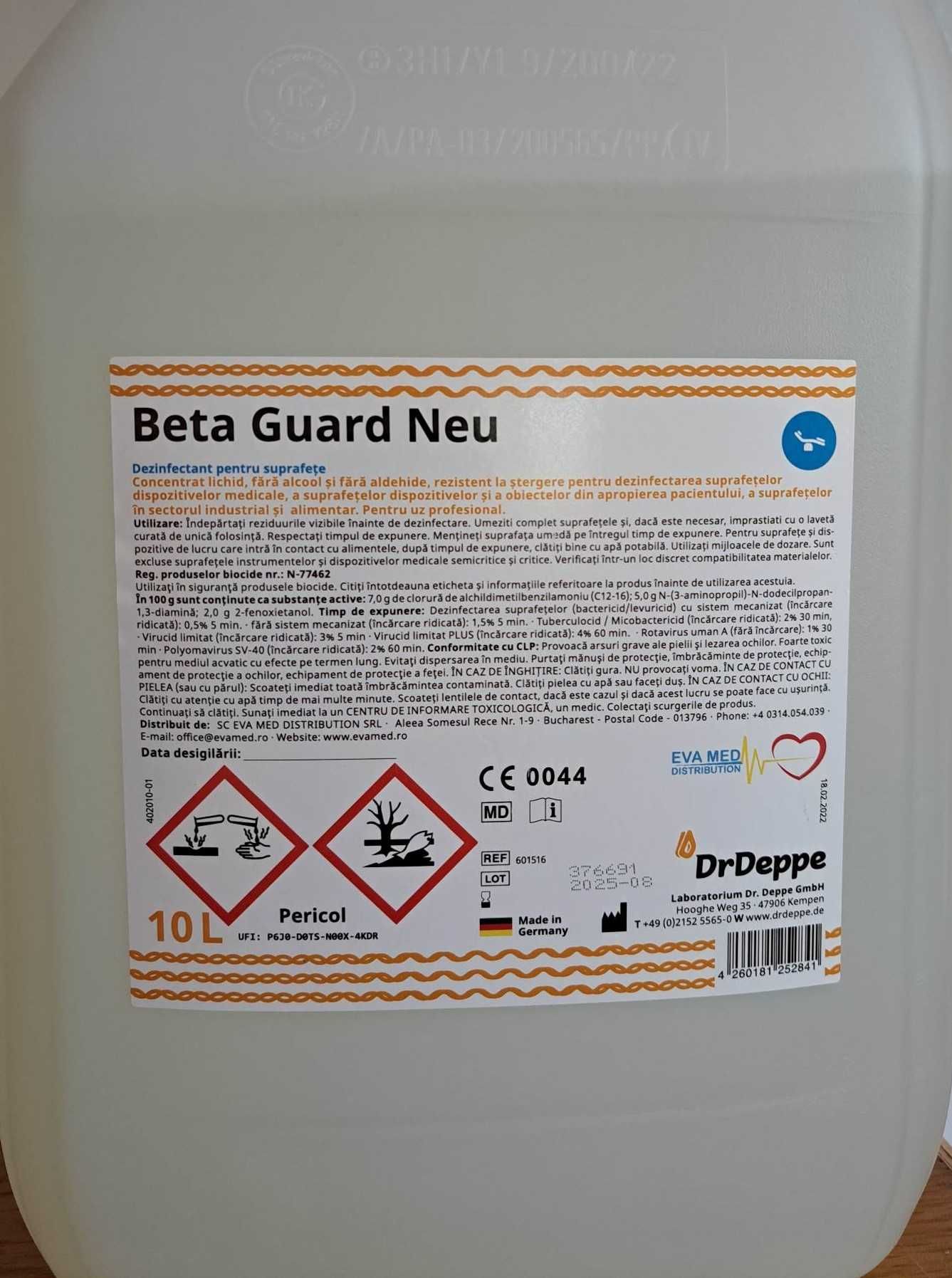 De vanzare Dezinfectant BETA GUARD NEW  recipient 10 litri