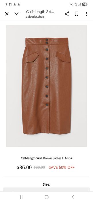 Кожена пола H&M 34, панталон на точки Zara S