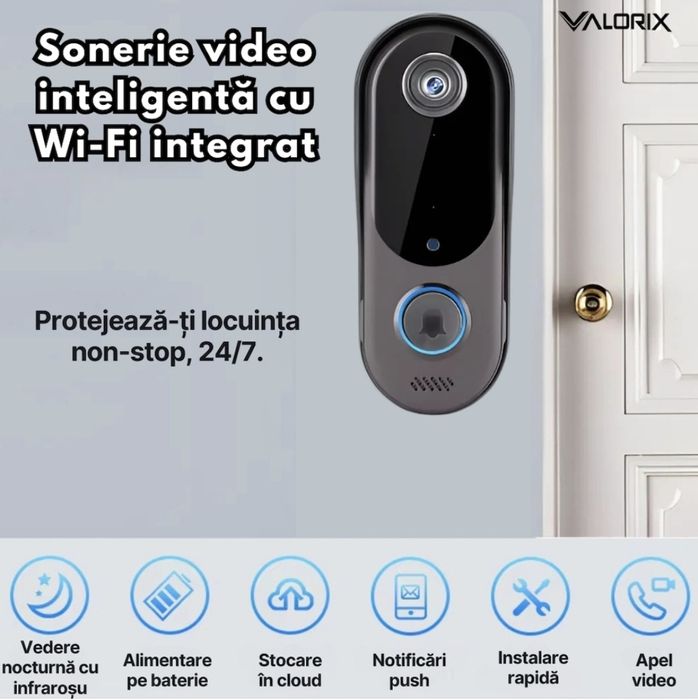 Sonerie Video inteligentă Valorix cu aplicație -