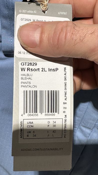 Pantaloni Ski Adidas Terrex Resort 2 dama , marime 36 ( S )