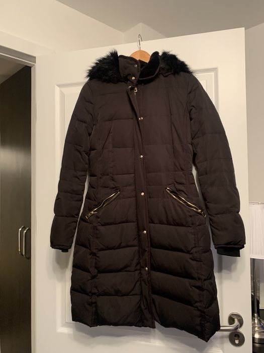 Geaca neagra groasa, puf Mango, eleganta
