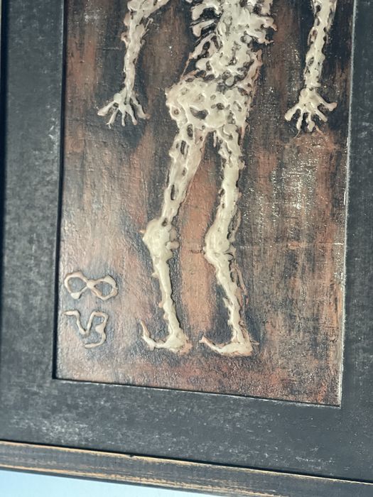 Pictura cu ceara pe panou din lemn Victor Brauner