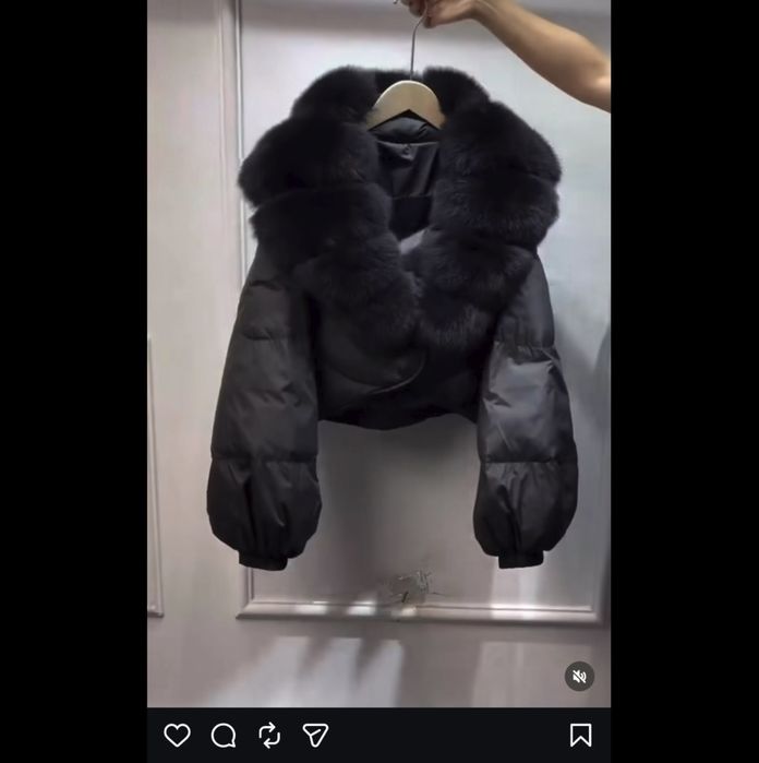 Зимно яке с кожена яка