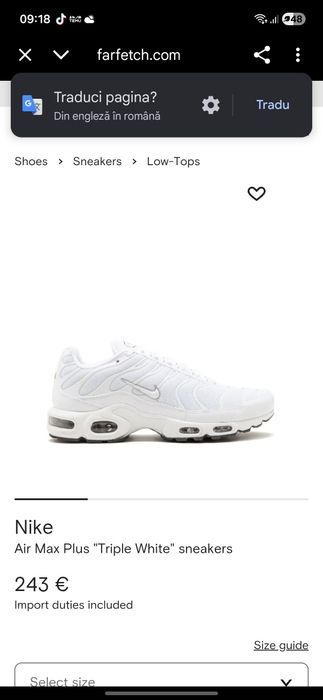 Nike Air MAX plus Triple White
