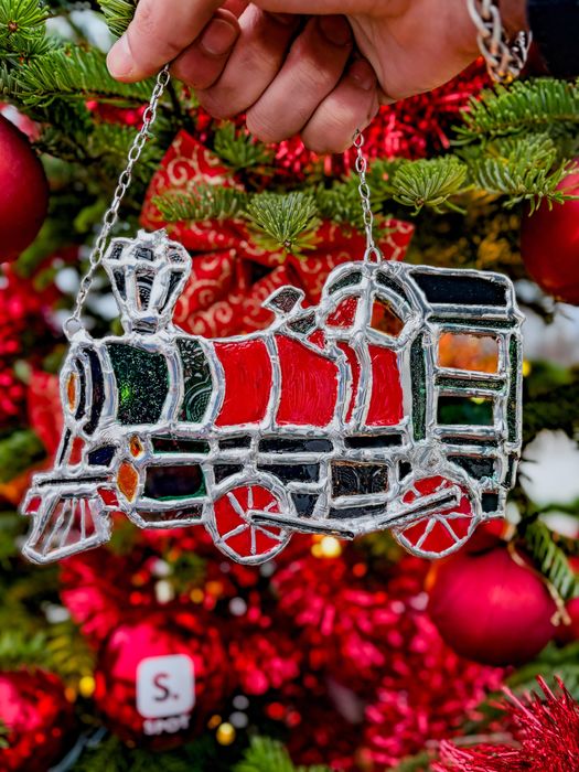 Ръчно изработени от стъкло и калай , коледни играчки за елха