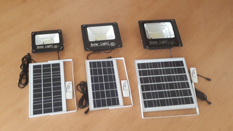 Мощна соларна лампа!!! 50W, 80W, 120W Реални ватове!