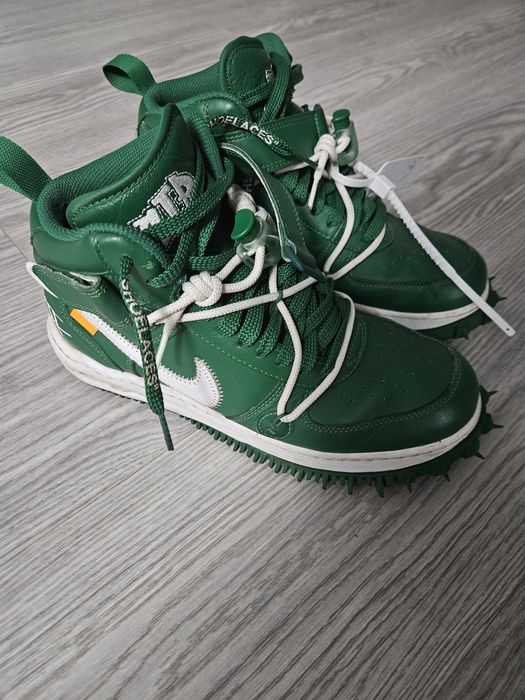 Nike off white airforce 1 mid pine green