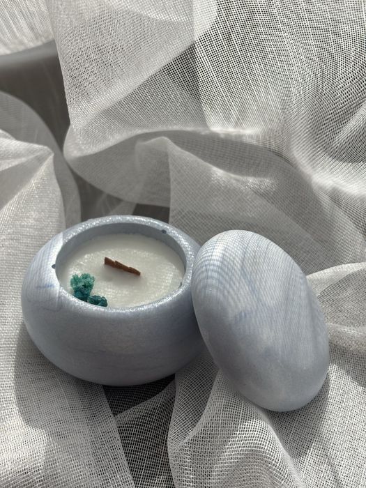 Подсвечник со свечой ,ручная работа