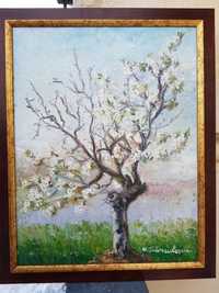 " Copacul vieții ","Măr înflorit",tablou superb,Maria Frânculescu, u/c