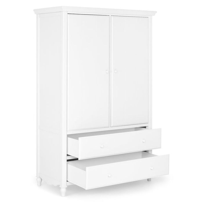 Dulap copii DREAMS Mobexpert, 2 uși, 2 sertare, alb – livrare Buc