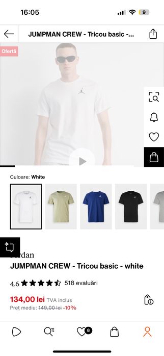 Tricou jordan purtat de 2 ori