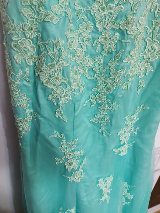 Rochie lunga nasa/ocazie tip sirena cu dantela