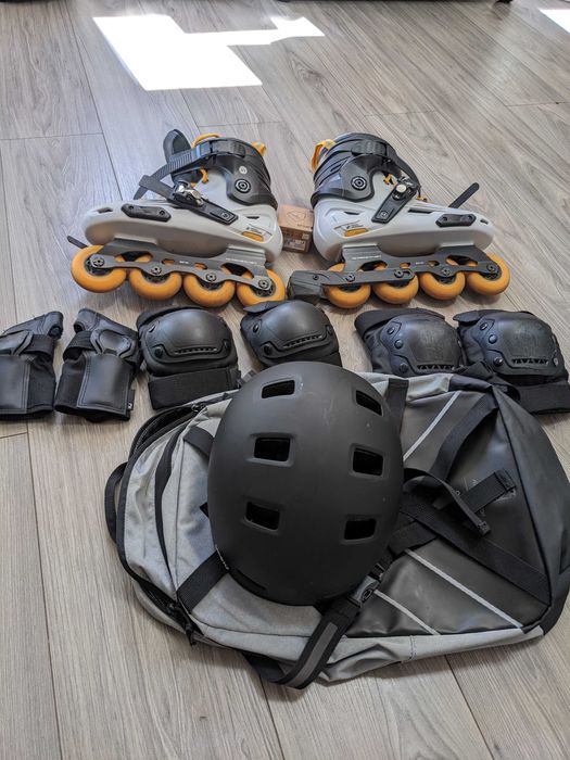 Role Oxelo Freeride MF500 marimea 43 + echipament protectie complet