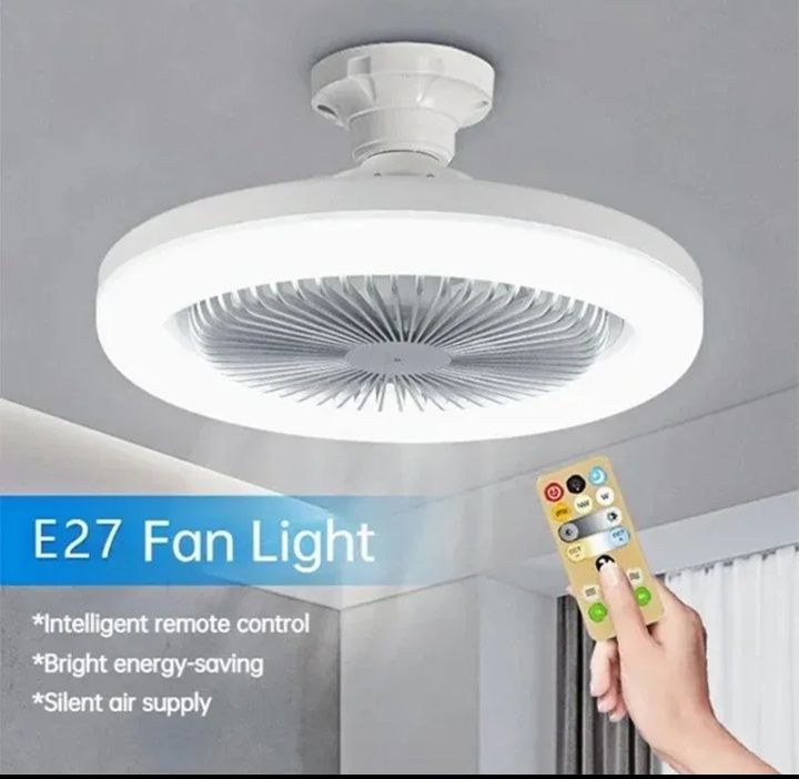 Lustra LED  cu ventilator 20W și montaj direct la duza becului