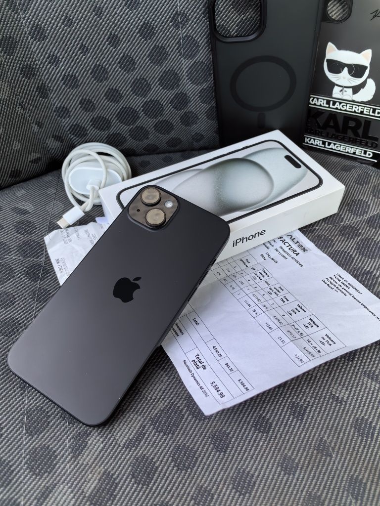 IPhone 15 Plus Black 5G 128Gb FullBox/Huse/Încărcător Original/Factură