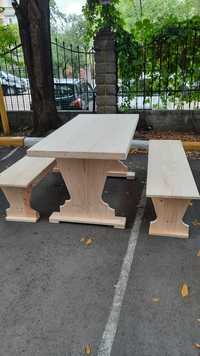 Комплект стол с двумя скамейками для бани
