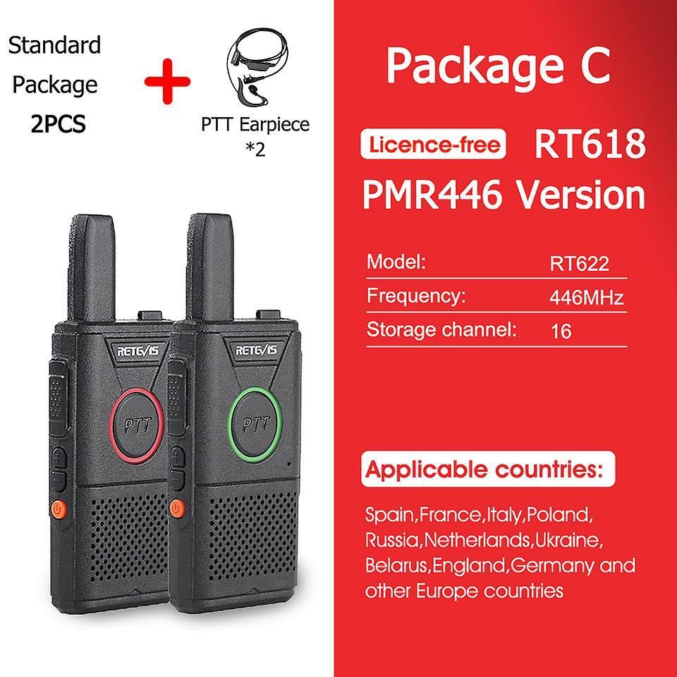 Retevis RT618 Mini Walkie talkie Dual Ptt Walkie-talkies 2 buc PMR 446