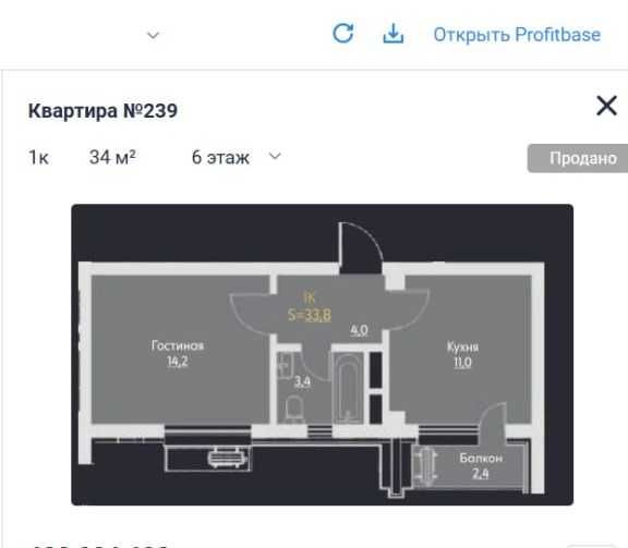 Продаю 1комнатную квартиру в ЖК Manhattan