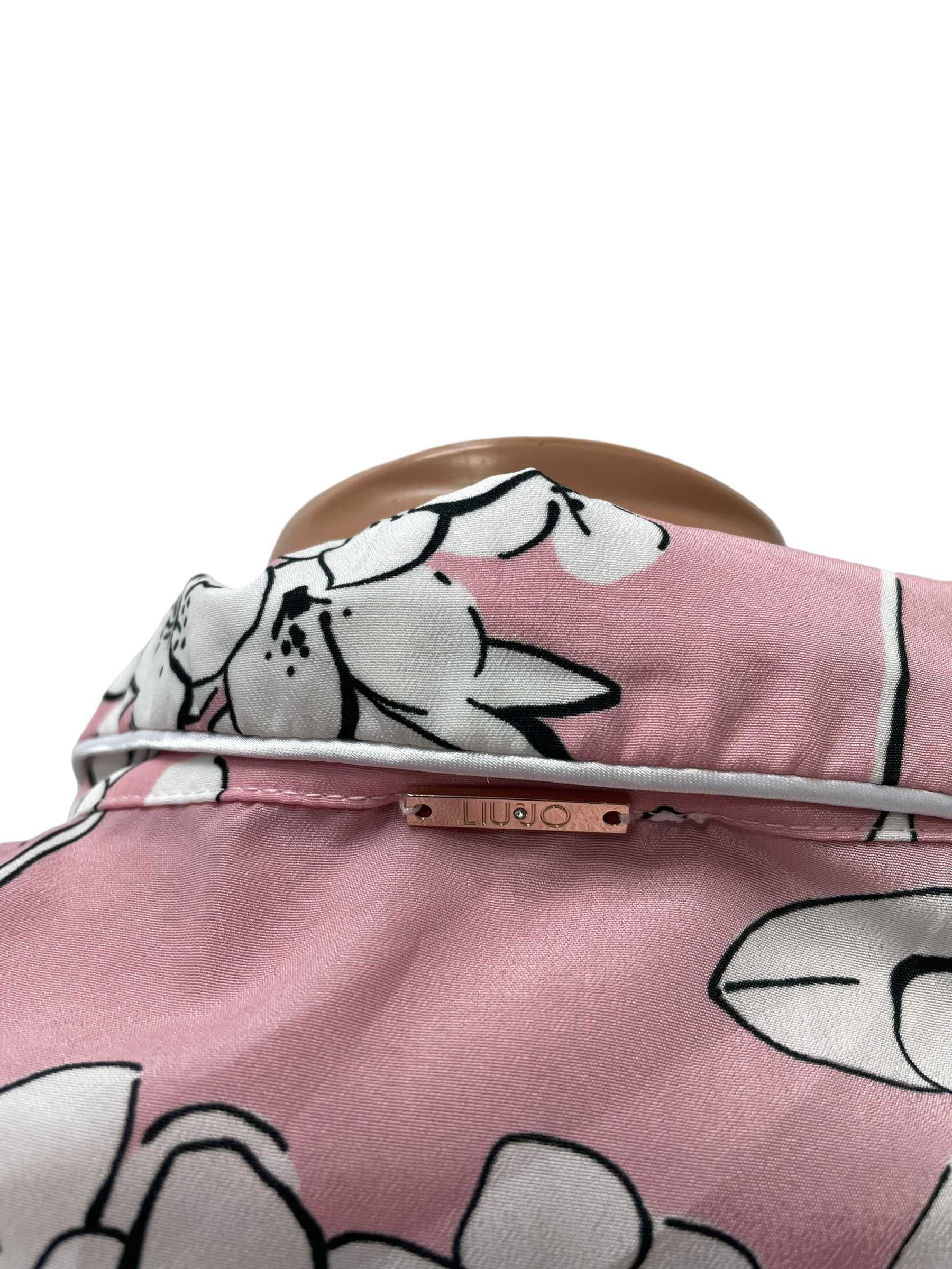 LIU JO размер L / XL дамска риза блуза на цветя розово и екрю