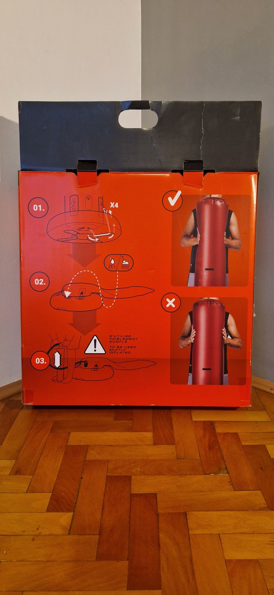 Sac de box gonflabil + manusi de box pentru copii 6 oz