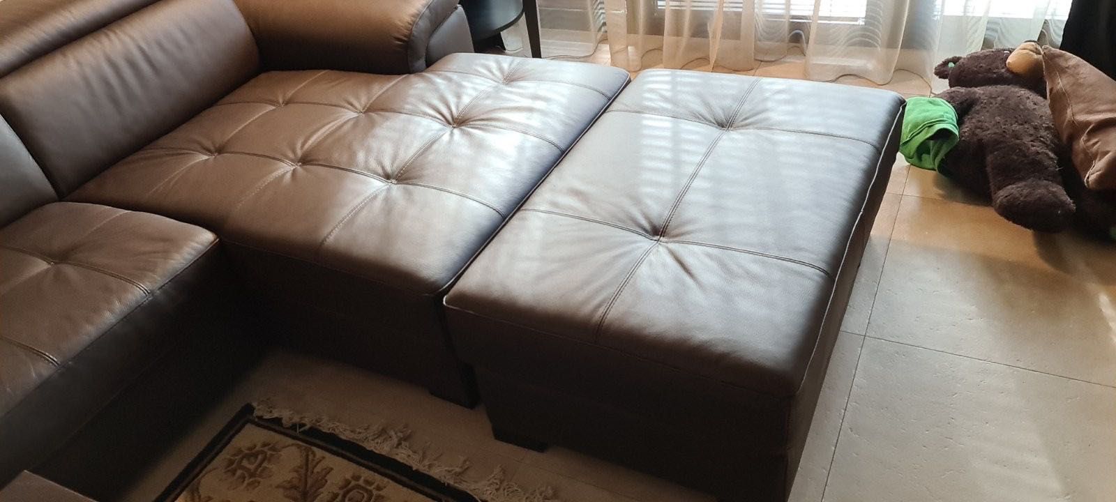 Луксозен италиански диван -Естесвена кожа
