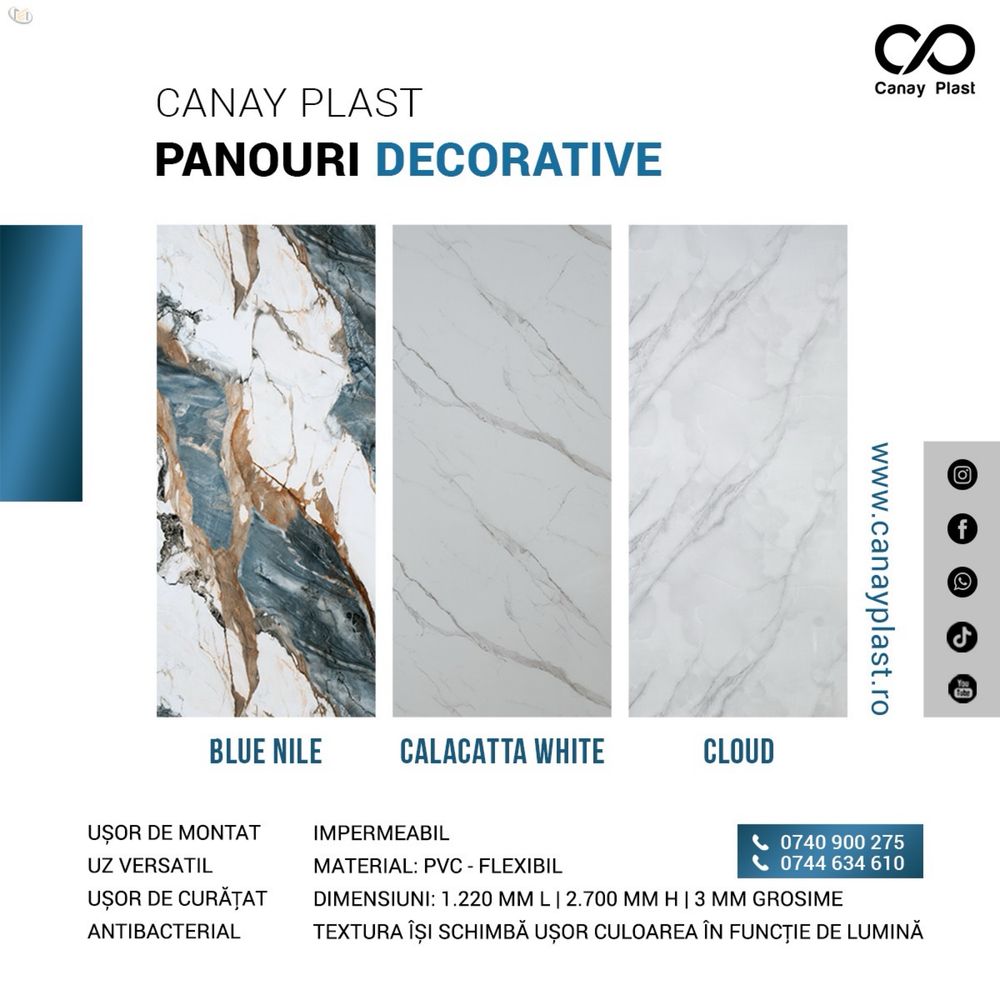 Panouri decorative din pvc imitatie marmura
