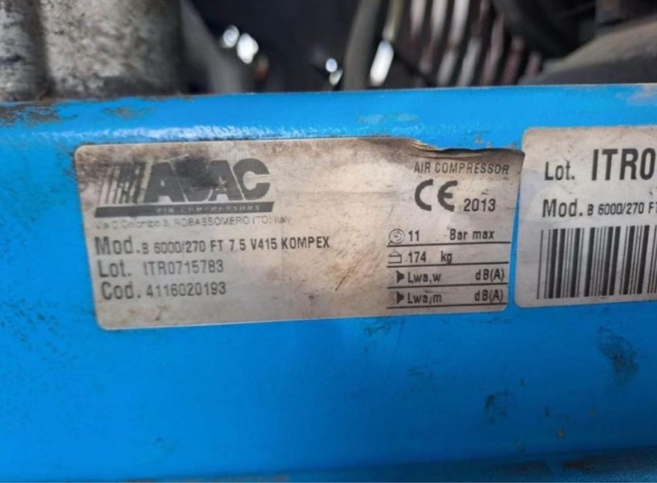 Compresor ABAC 270 L 11bari 7.5 CP 380 V