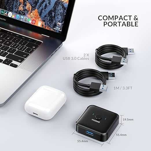 iDsonix USB 3.0 двупосочен превключвател-суитч
