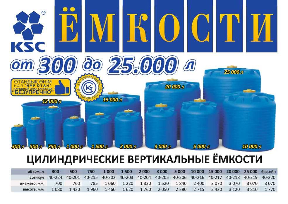 Емкость бак бочка 1000 литров вертикальная с завода, гарантия