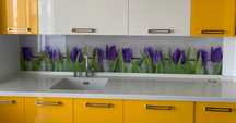 Sticla colorata printata contrablat bucatarie Backsplash