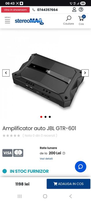 Amplificator auto jbl gtr-601 si subwoofer deaf bonce machete mf-08s