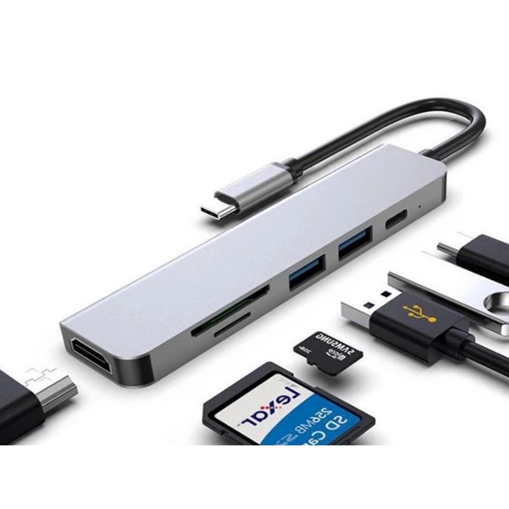 Концентратор, переходник, хаб, разветвитель Type-C-USB Hub, HDMI