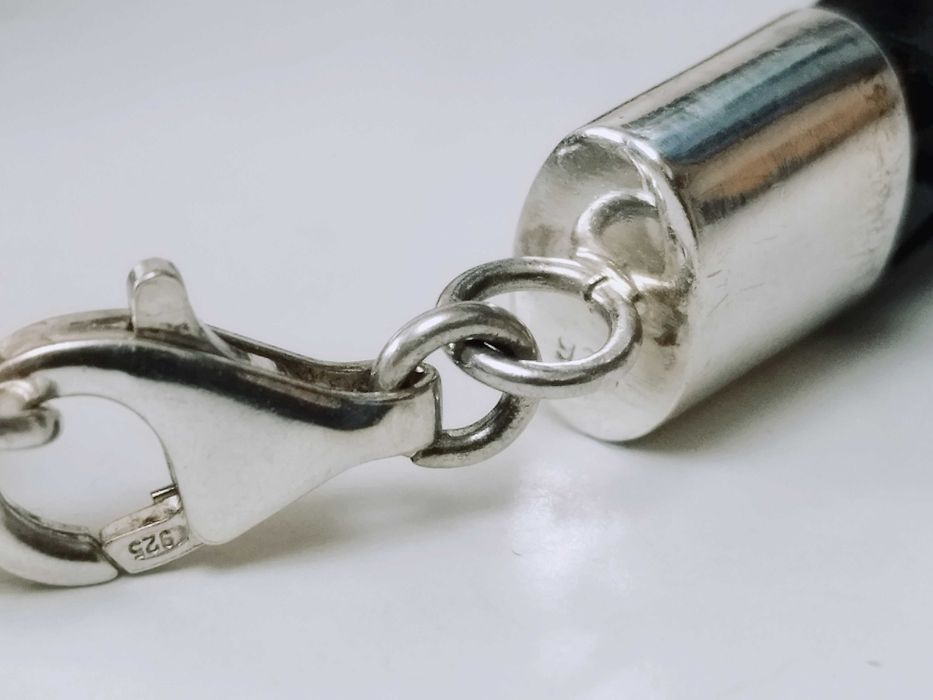 Bratara barbateasca piele împletita, si argint masiv 925