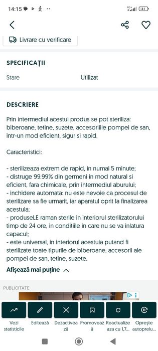 Sterilizator biberoane Chicco