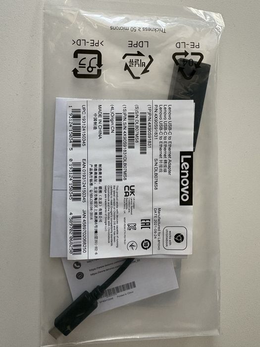 Чисто нови запечатани LENOVO мрежови карти на USB-C