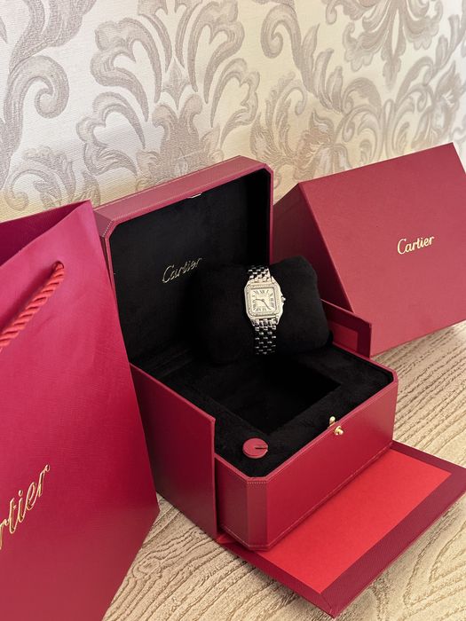 Cartier Panthere Diamond часы женские 27 мм, безель покрыт бриллиантом