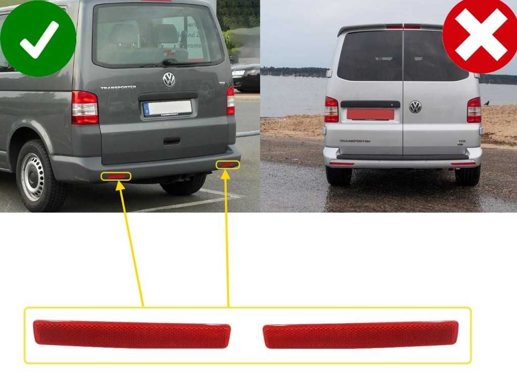 Рефлектор за задна броня за VW Transporter T5, T5 Facelift, Т6