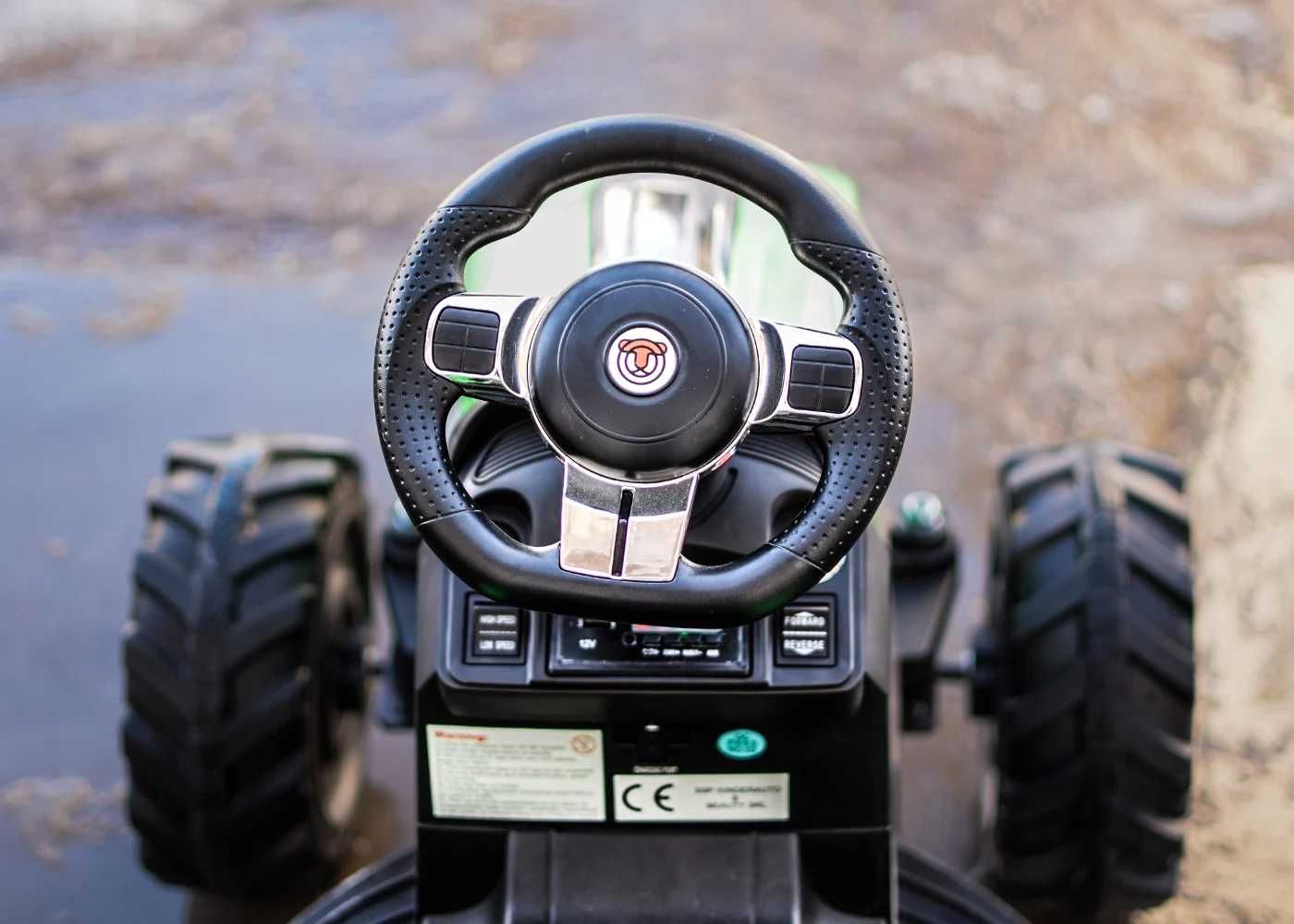 Tractoras electric copii 3-8 ani 720-T cu remorca basculabila,Roti Moi