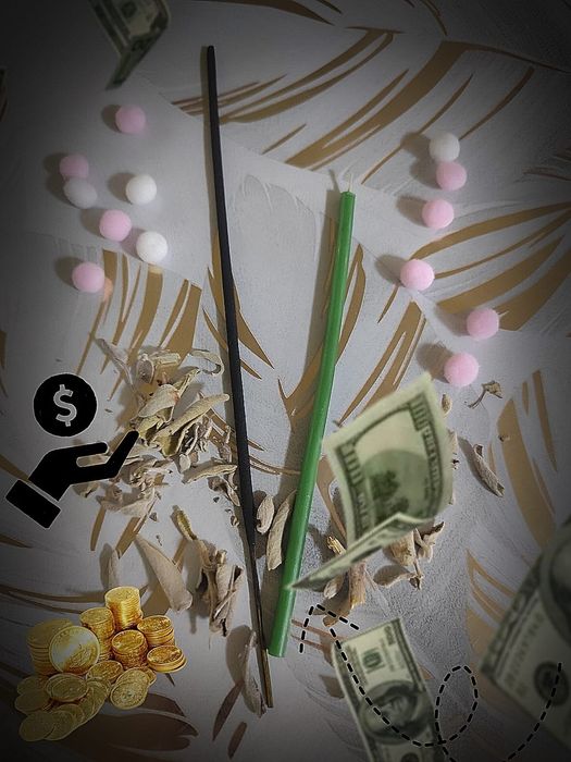 Набор Магическая свеча и благовоние для срочных быстрых денег