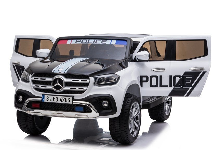 Masinuta electrica Mercedes POLICE X-Class 4x4 PREMIUM #Alb