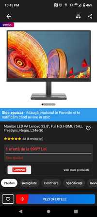 Monitor Lenovo 23.8''