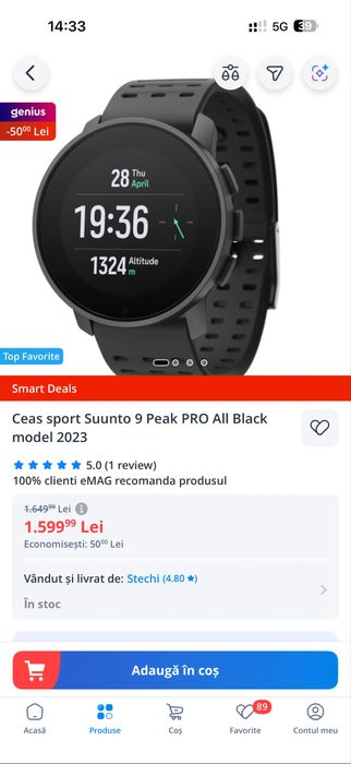Ceas suunto 9 peak pro sigilat!
