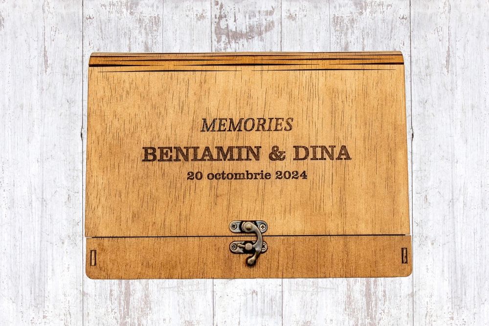 Cutie din lemn - Personalizata - stick 32GB 64GB 128GB - Print foto